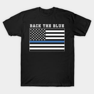 Back The Blue American Flag T-Shirt